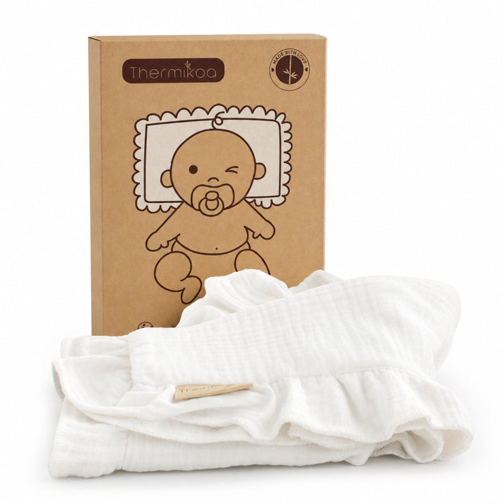 Thermikoa Spucktuch Baby Musselin – 50x30 cm Mulltuch für Kinderwagen – 3-lagige Baumwolle & Frottee