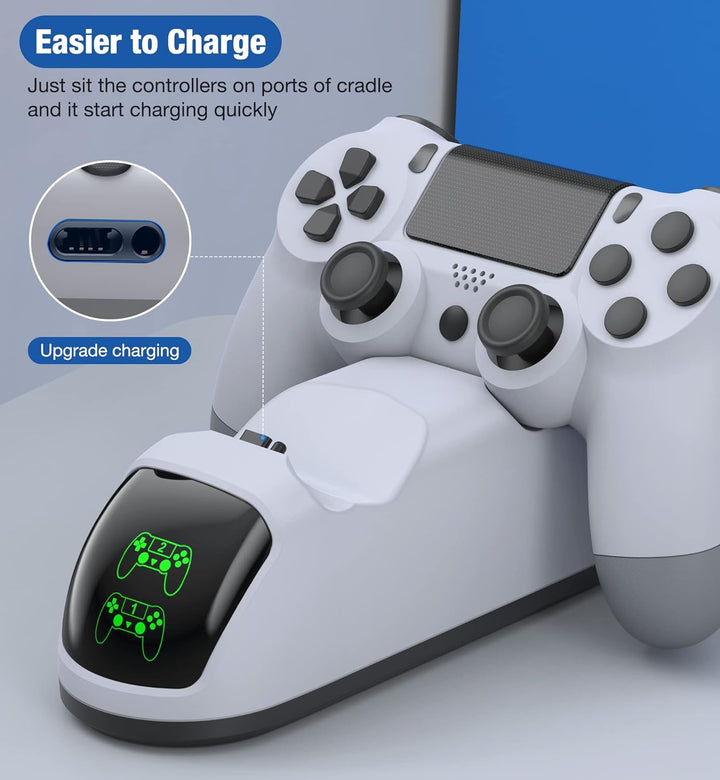PS4 Controller Dockingstation mit Ladekabel, 1,8 Stunden Schnellladung, PS4 Controller, Ladestation