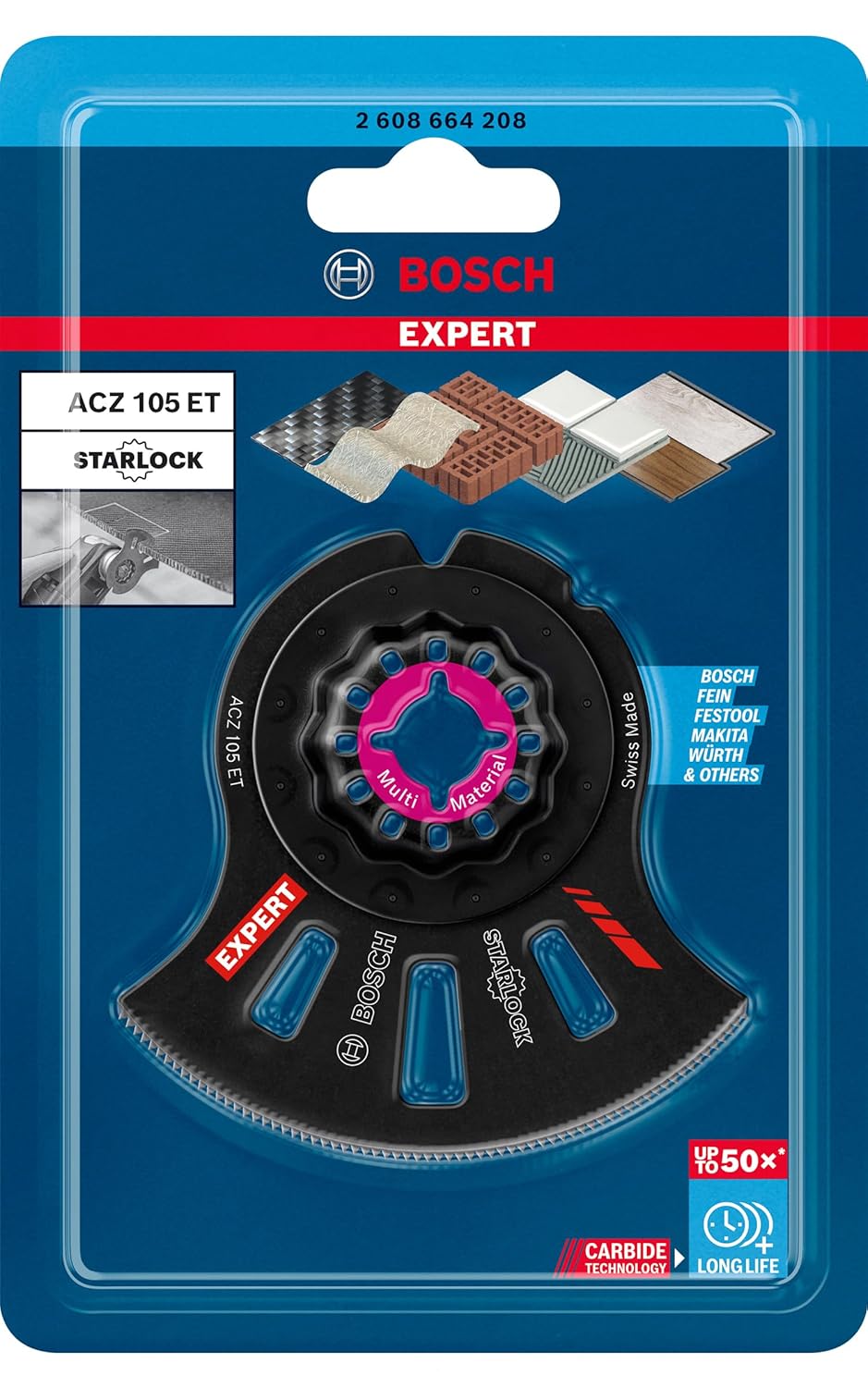 Bosch Professional 1x Segmentsägeblatt Expert MultiMaterial ACZ 105 ET (für Faserkunststoffe GFK, CF