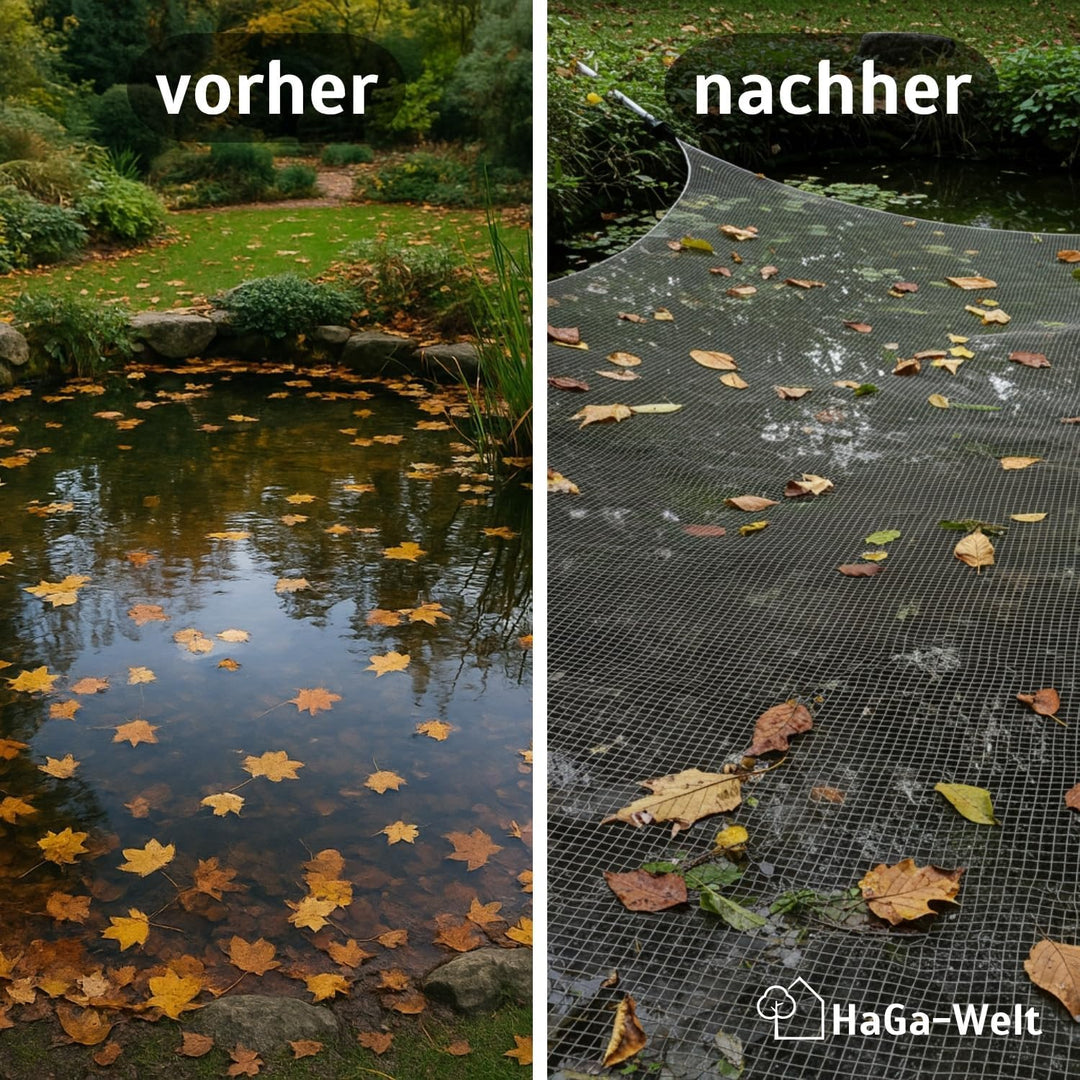 HaGa Premium Teichnetz & Pool Abdecknetz – 2,6 m Breite | 5m Länge | dunkelgrün – UV-beständiges, fe