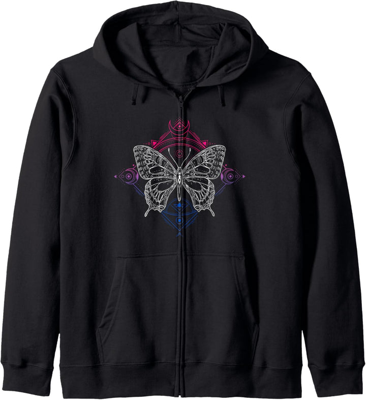Bisexuelle Pride Farben, Okkulter Schmetterling Kapuzenjacke