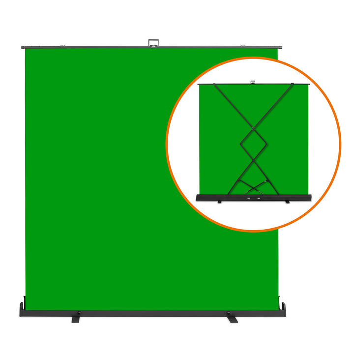 Walimex Pro Roll-Up Panel 210x220 cm Greenscreen mit Ständer I portabler, freistehender Fotohintergr