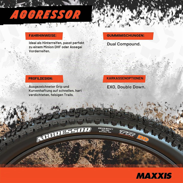 Maxxis Fahrrad Reifen Aggressor DD // alle Grössen Schwarz 1size, Schwarz 1size