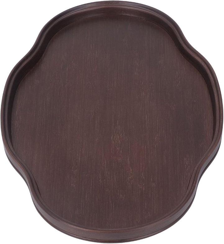 Strukturiertes Teetablett, Elegante Walnussfarbe, multifunktionales Couchtischtablett für den Gästee