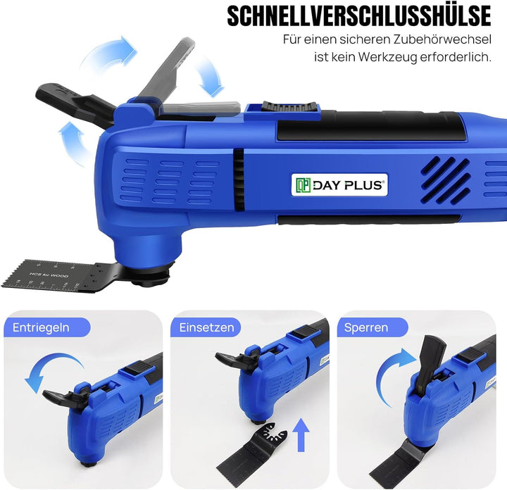 Multifunktionswerkzeuge 280W Oszillierende, 3°Oszillationswinkel, 1StüCk Halbkreis-Schleifplatte, 10