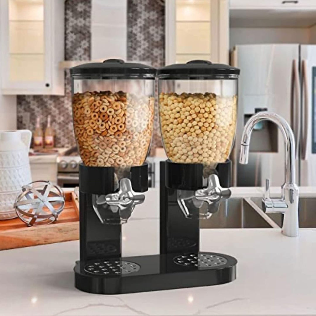Müslispender doppelt, 2L Lebensmittelspender aus Kunststoff,Cornflakes,Süssigkeiten,Süssigkeiten und