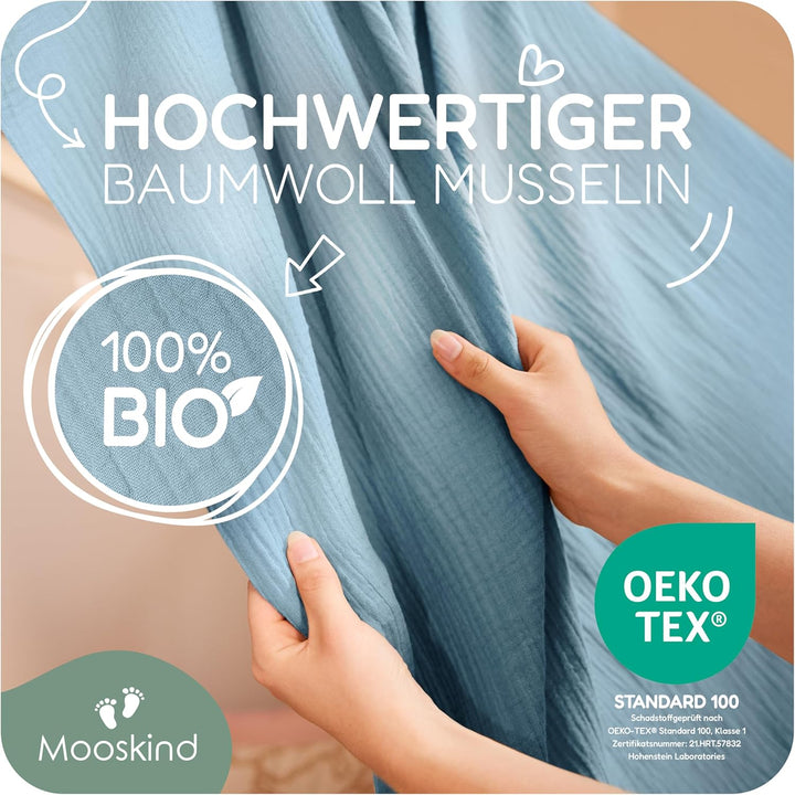 Hausbett Himmel – Aus weichem Musselin in 7 Farben – 100% Bio-Baumwolle – Traumhafte Hausbett Deko &amp;