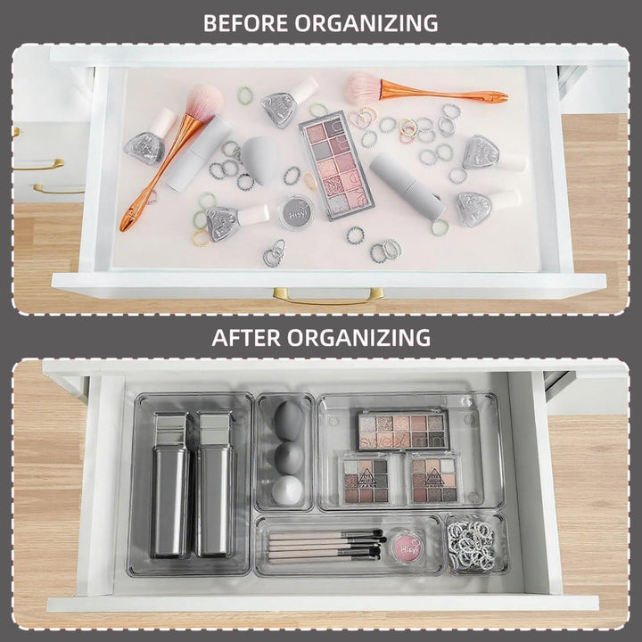 Schubladen Organizer, 25 Stück in 4 Grössen, Kunststoff, Schminktisch und Make-up Organizer, Ordnung