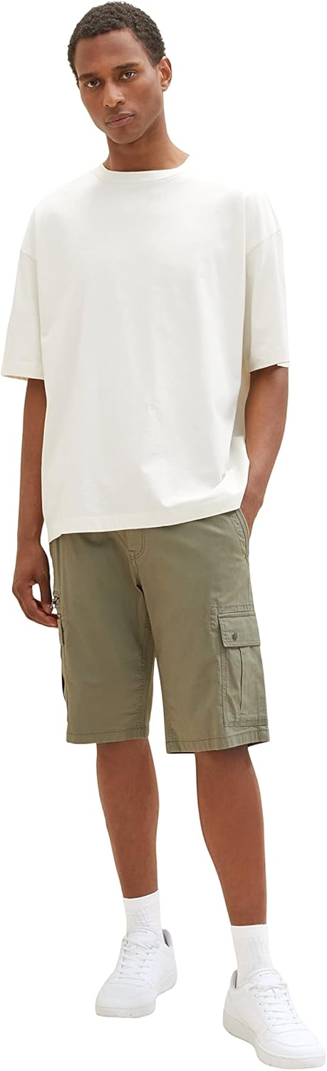 TOM TAILOR Herren Cargo Bermuda Shorts 27 10415 - Dusty Olive Green, 27 10415 - Dusty Olive Green