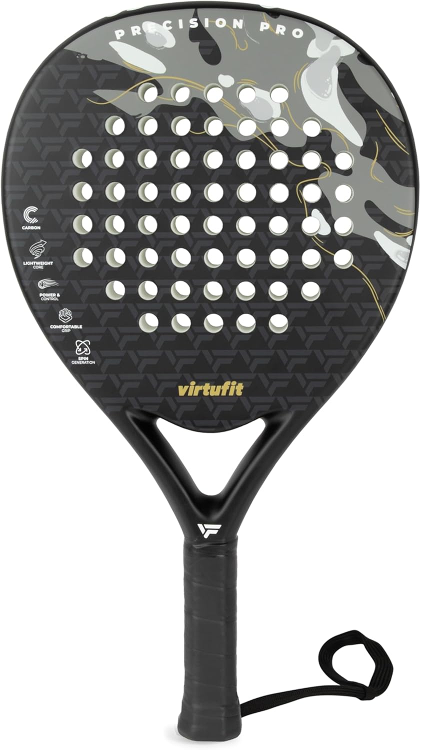 VirtuFit Hybrid Padelschläger Schwarz – Gold, Schwarz – Gold