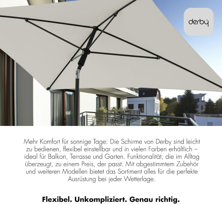 derby Sonnenschirm 200 in Apfelgrün I Runder Sonnenschirm für Strand sowie Balkon & Terrasse I Schir