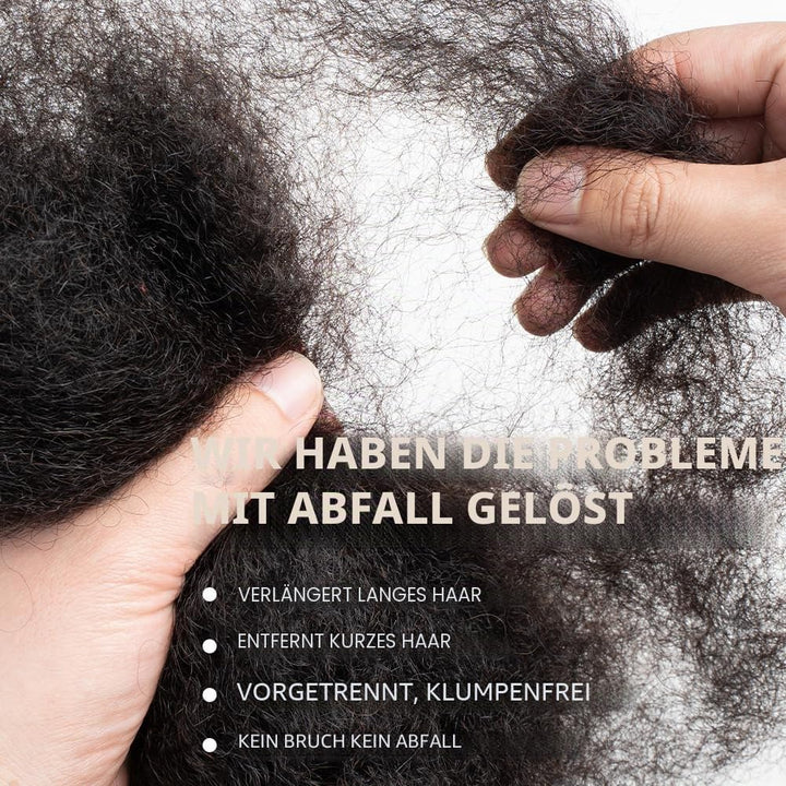 FASHION IDOL Afro Kinkys Bulk Echthaar für Dreadlock Extensions 40CM 3 Packungen 150 Gramm natürlich