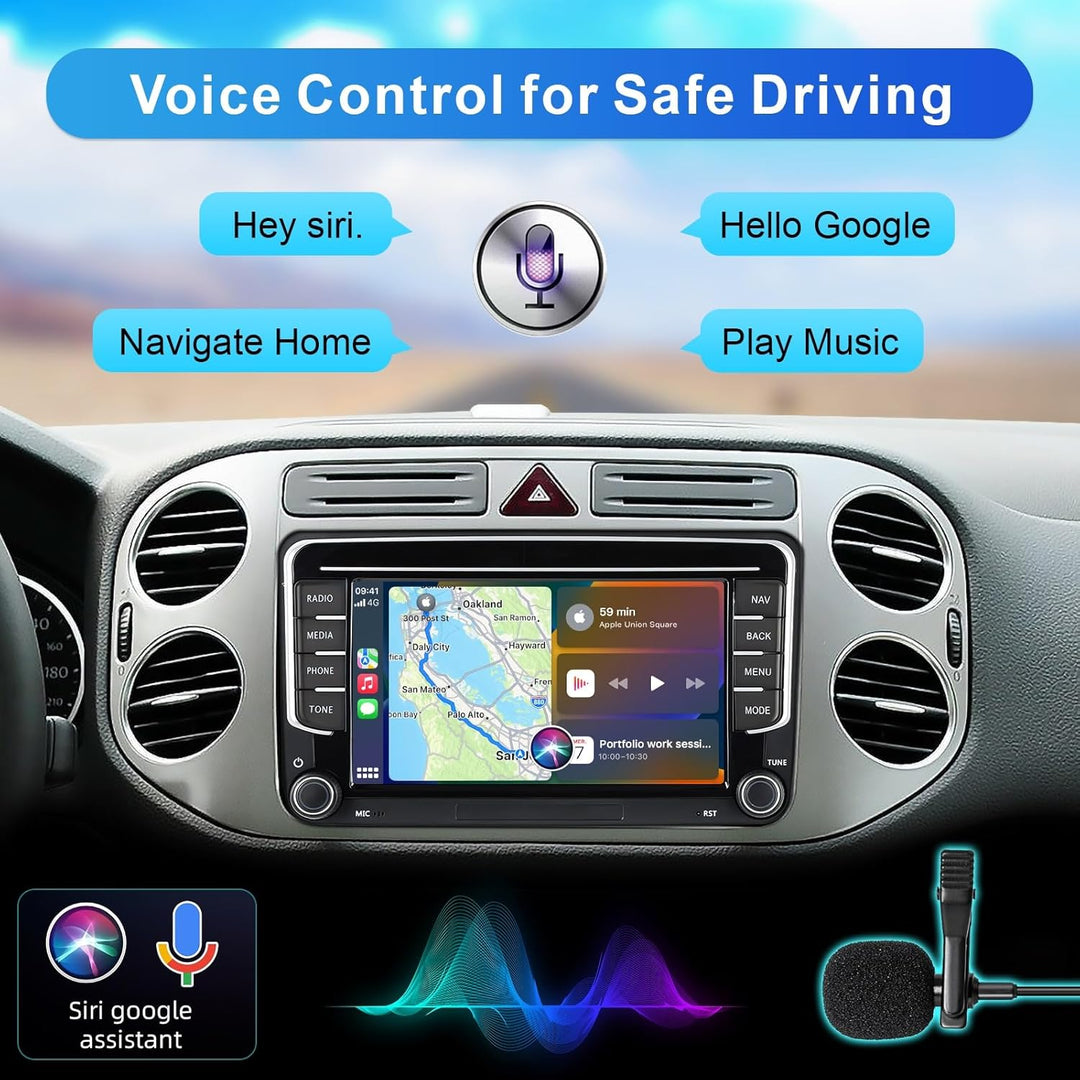 Android Autoradio mit Navi Bildschirm für VW Golf 5 6 Seat Passat, 8-Core 4GB+64GB Wireless Android