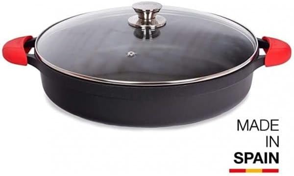 Valira 20 cm kurz Induktions-Stielkasserolle mit Deckel, Schwarz Ø20 cm, Ø20 cm