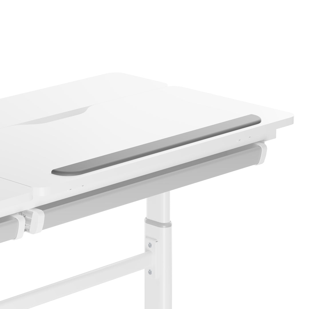 HOKO® Ergo Lana rutschfeste Handballenauflage mit Buchstopper für Kinderschreibtisch, Farbe Grau. Er