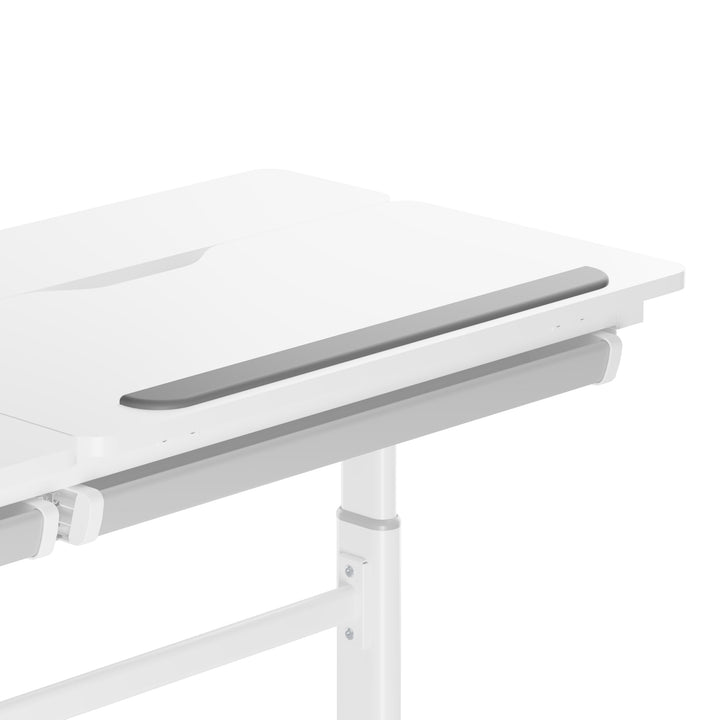 HOKO® Ergo Lana rutschfeste Handballenauflage mit Buchstopper für Kinderschreibtisch, Farbe Grau. Er