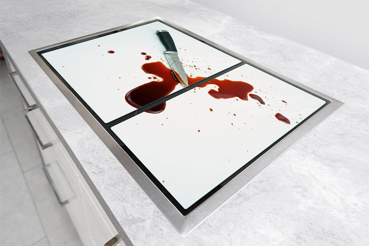 TMK ArtDeko Herdabdeckplatte 2 Teilig 40x52 + 35x52 cm - Spritzschutz Herdabdeckung – Herdschutz aus