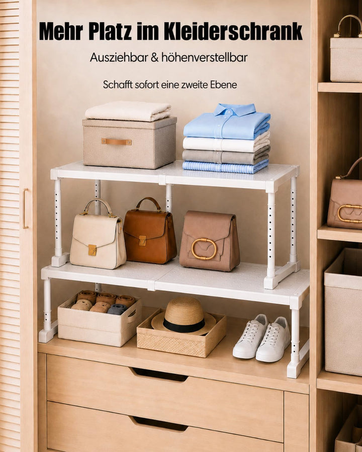 Stapelbar Schrank Kleiderschrank Organizer, Schrankeinsatz, Platzsparende Regal für Schrank innen, S