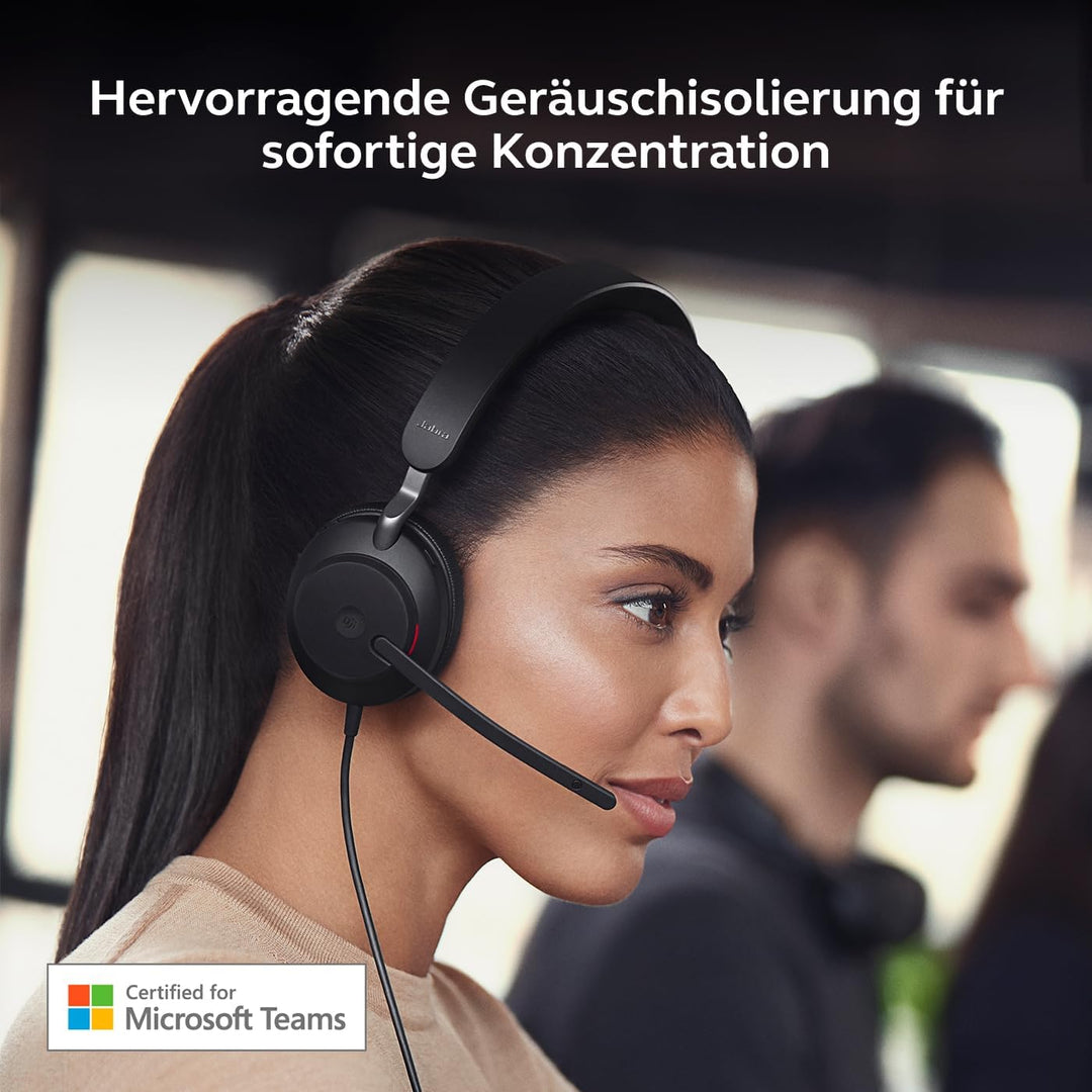 Jabra Evolve2 40 SE - USB-C/A schnurgebundenes Mono Headset | Zertifiziert für Microsoft Teams |