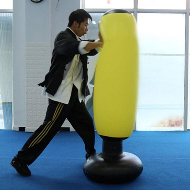Boxsack, stehend, aufblasbar, Trainingsgerät für MMA, Kick Training gelb, gelb