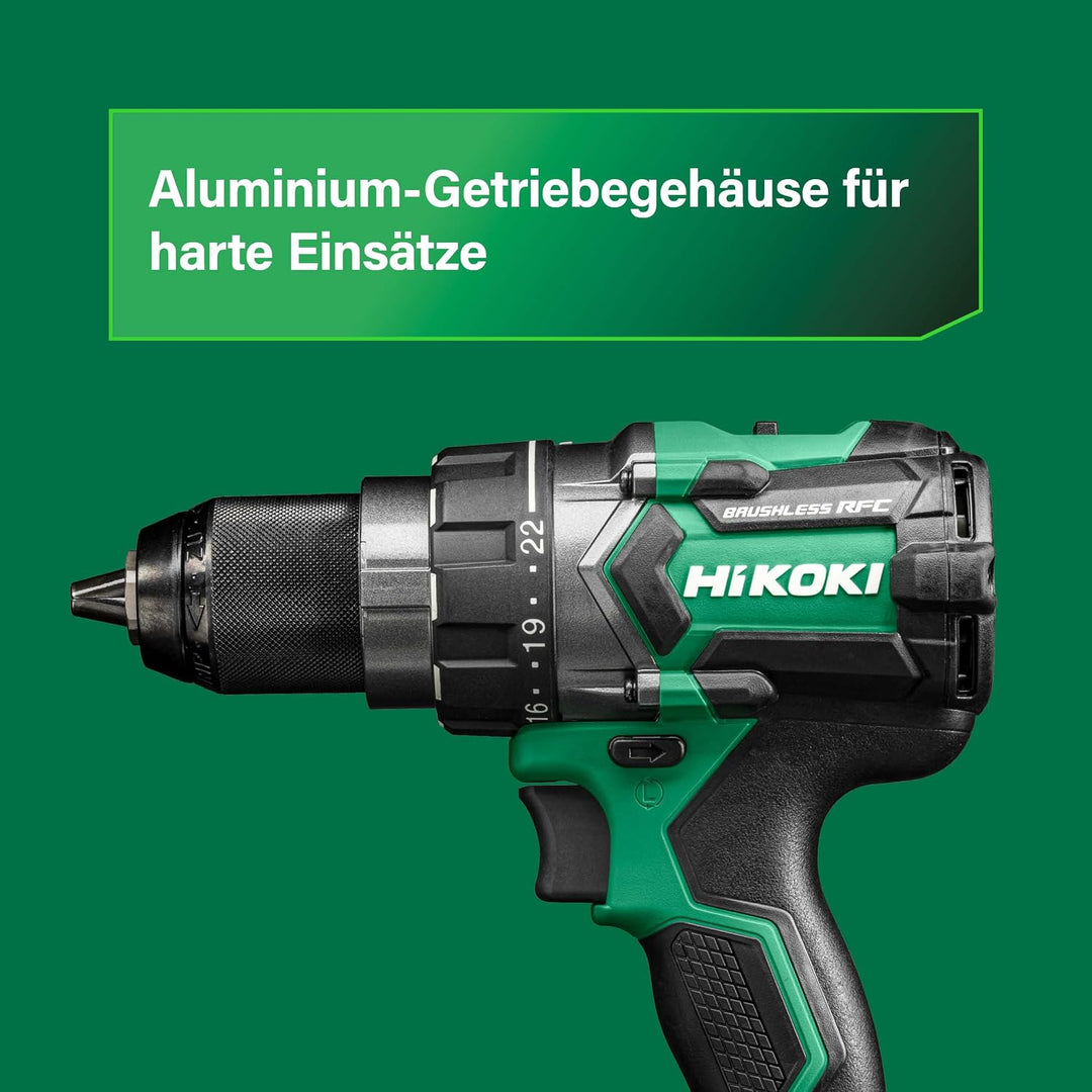 HIKOKI Akku Bohrschrauber DS18DCWPZ, Bohrfutterweite: 1,5-13 mm (18V, 5,0 Ah Li-ion Akku, Max. Festd