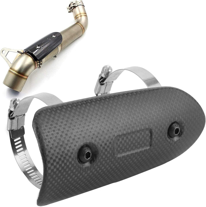 Auspuff-Hitzeschild, Universal Dry Carbon Fiber Exhaust Midpipe Heat Shield Guard Kit Motorrad-Hitze