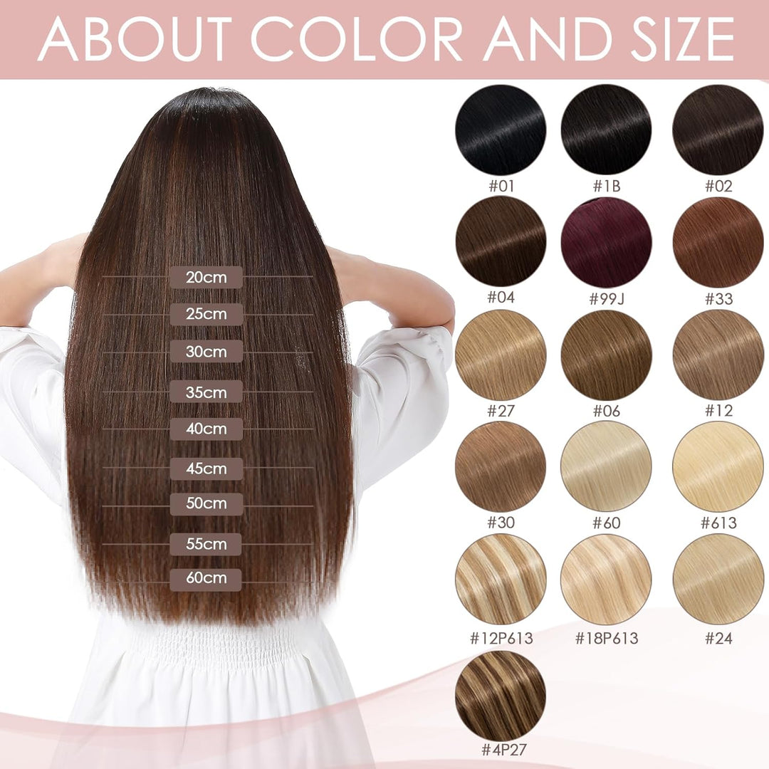 Silk-co Haarteile Echthaar 1Pc Clip in Extensions Echthaar 5Clips Weich Glatt Haarverlängerung Natür