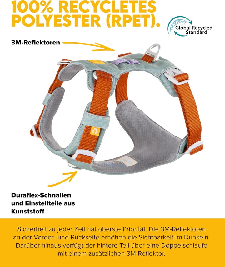 Woolly Wolf Alpha 360 Dog Harness S Gletschergrün - Hundegeschirr für kleine Hunde aus 100% recycelt
