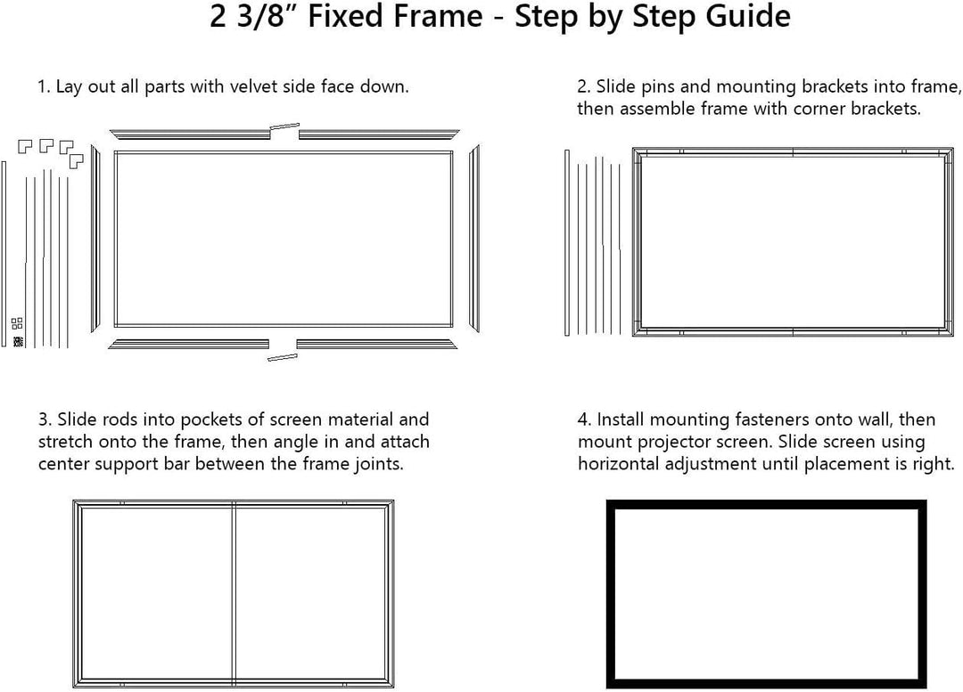 Silver Ticket Products STR Series STR-235138 Heimkino-Projektionsleinwand mit festem Rahmen, 4K/8K U