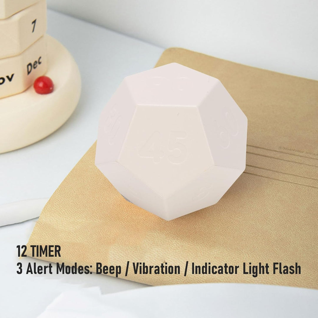 12 seitiger Würfel Timer, Rotierender Würfel, Multifunktionaler Wiederaufladbarer Timer, Visueller F