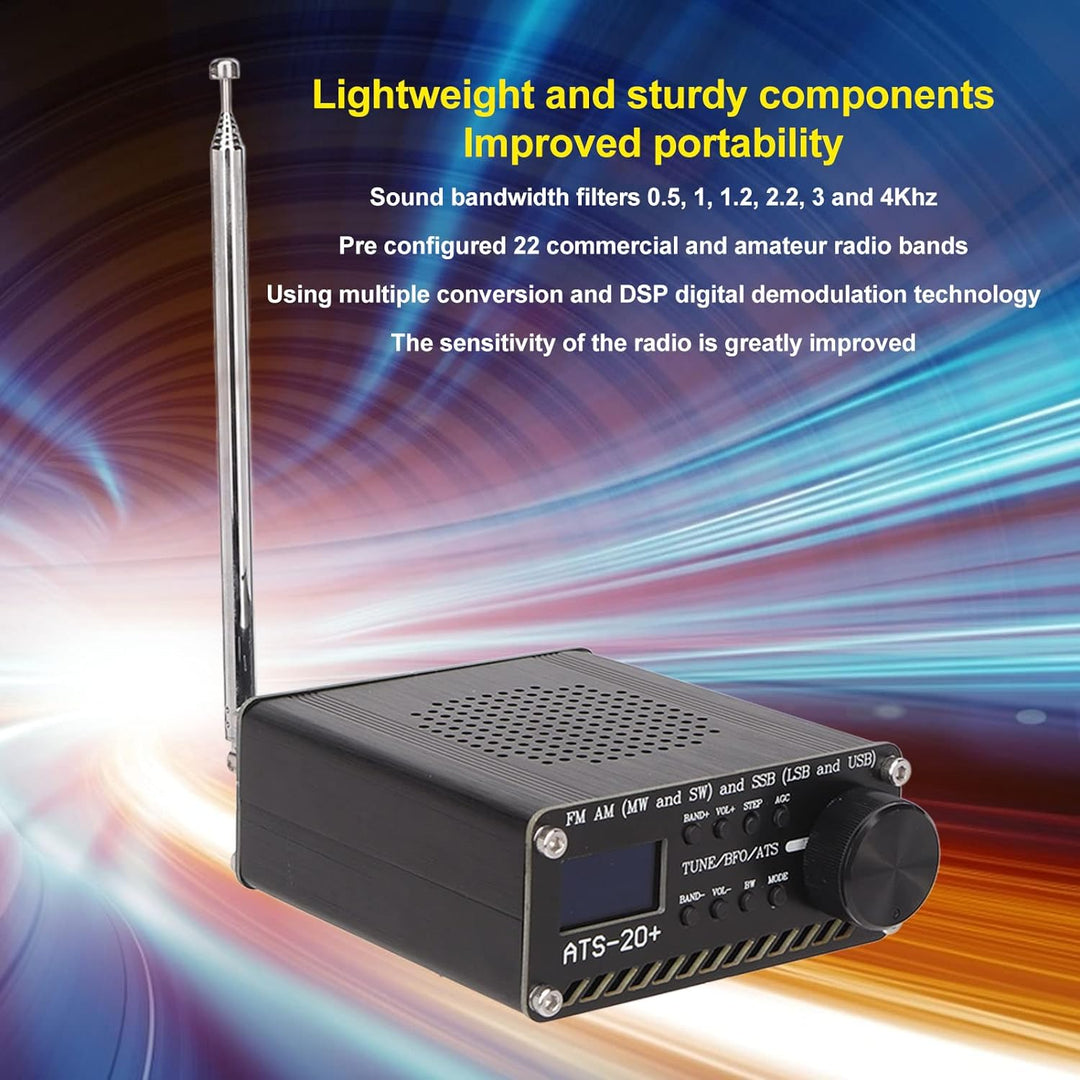 ATS 20+ Plus Radio Receiver, FM AM LW SW SSB Full Band Radio Receiver, Tragbarer Handradio-Recorder