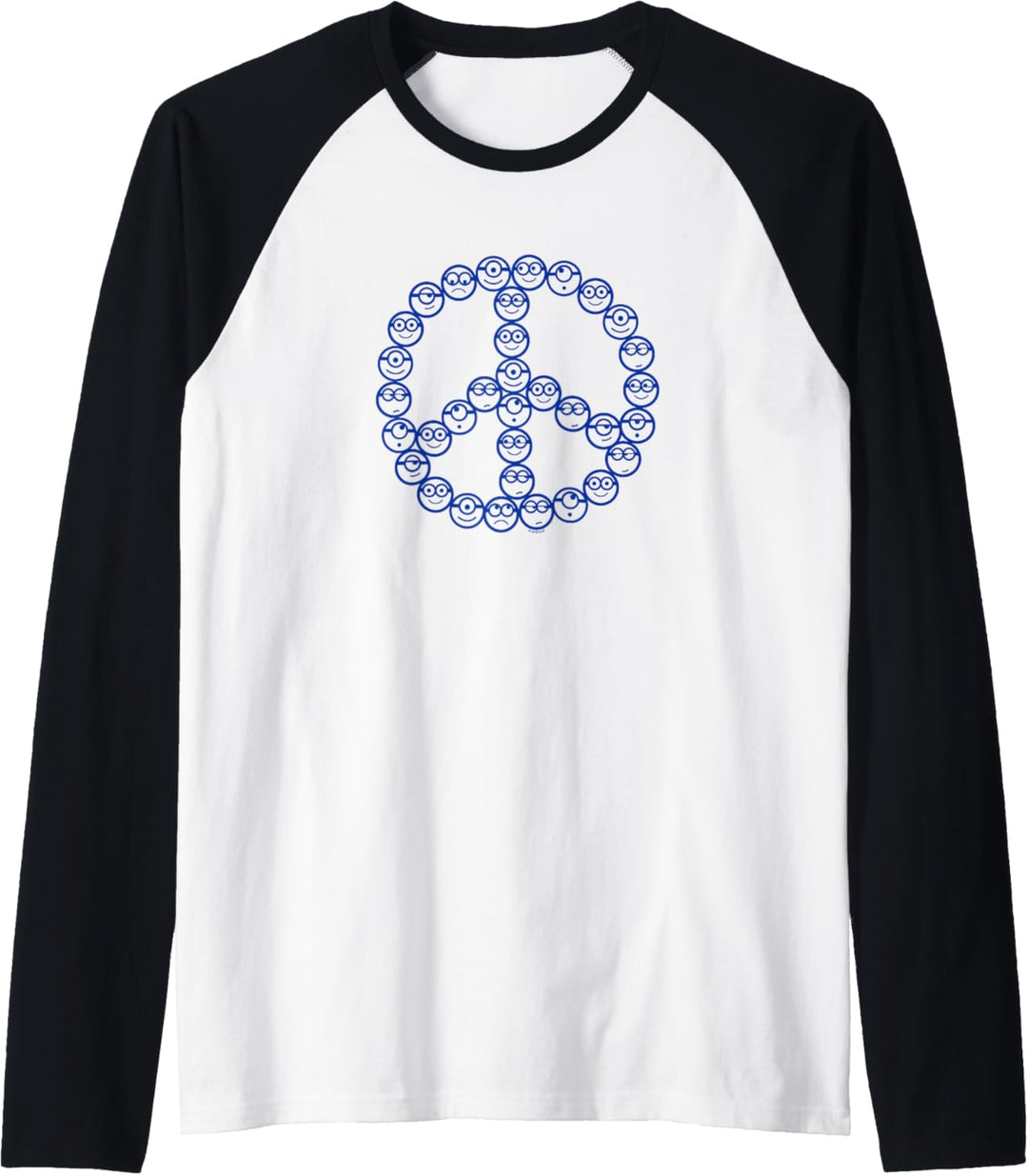 Minions Smiling Faces Peace Sign Collage Raglan