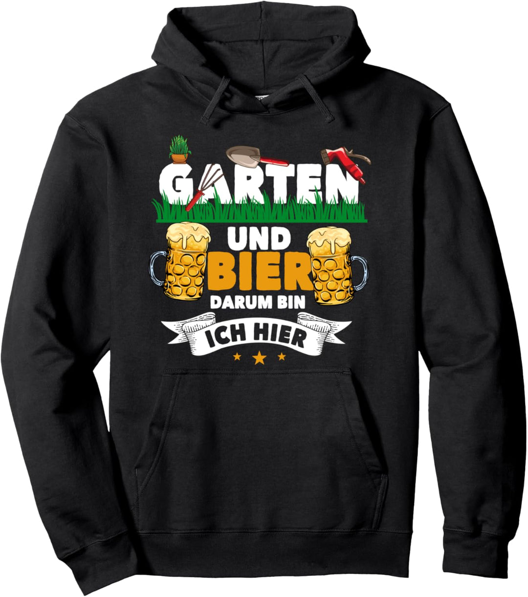 Garten und Bier, Lustiger Spruch, Gärtner Motiv Mann Pullover Hoodie