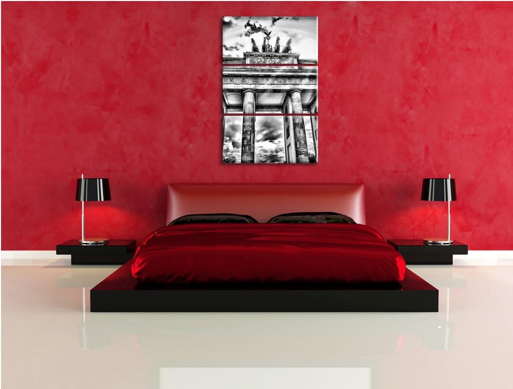 Pixxprint Brandenburger Tor Berlin als Leinwandbild/Grösse: 3 Teilig (120x80) cm/Wandbild/Kunstdruck