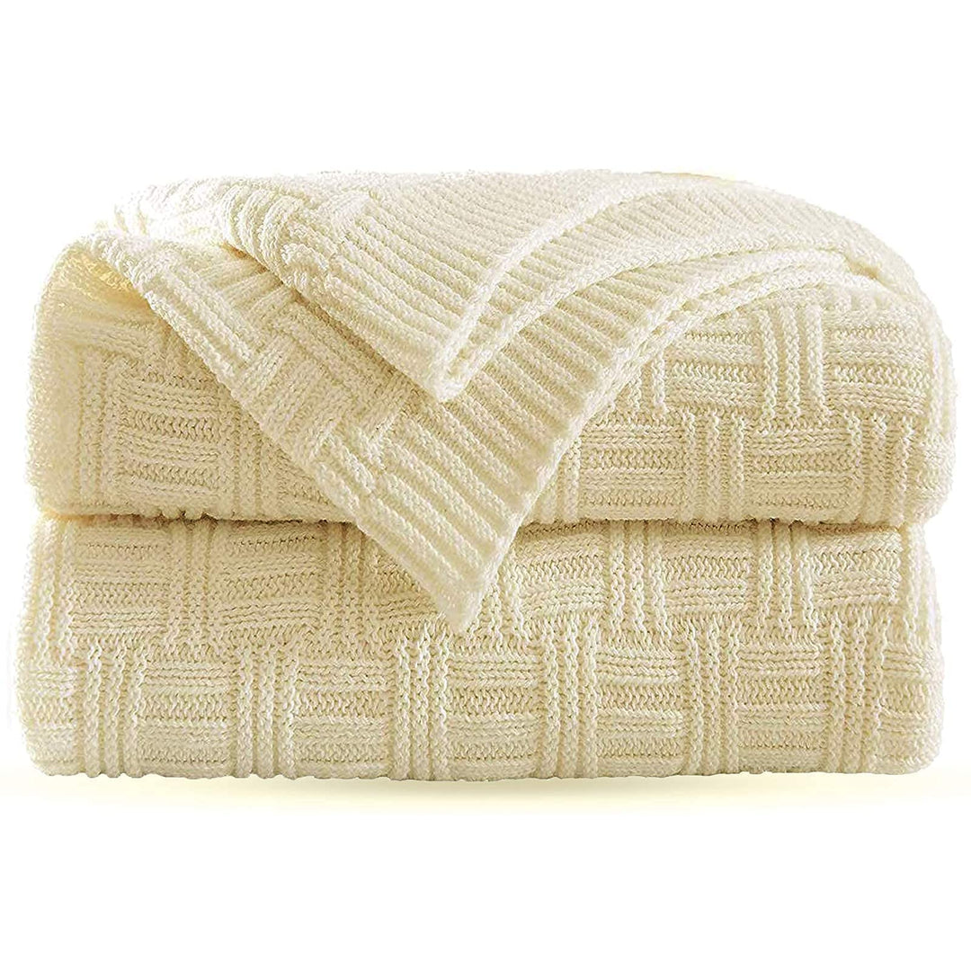 OROOTL Kuscheldecke Strickdecke 100% Baumwolle Weich Sofadecke 130x180cm Schlafdecke für weiches Sof