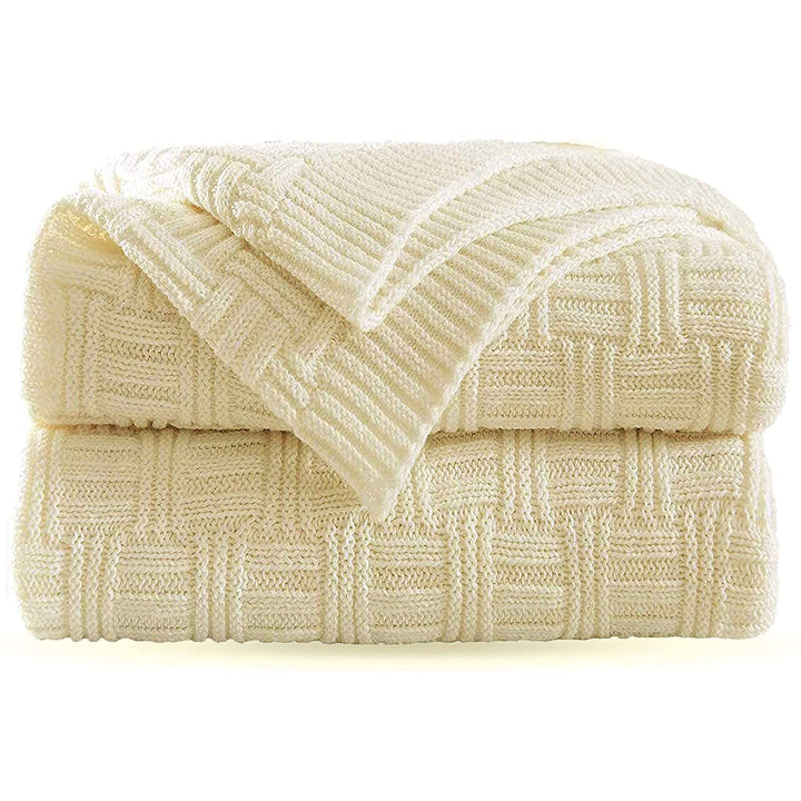 OROOTL Kuscheldecke Strickdecke 100% Baumwolle Weich Sofadecke 130x180cm Schlafdecke für weiches Sof