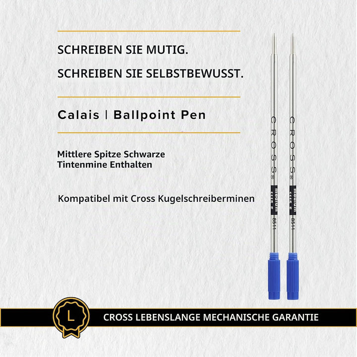 Cross Calais Kugelschreiber (Drehmechanik, Strichstärke M, Schreibfarbe: schwarz, inkl. Geschenkbox)