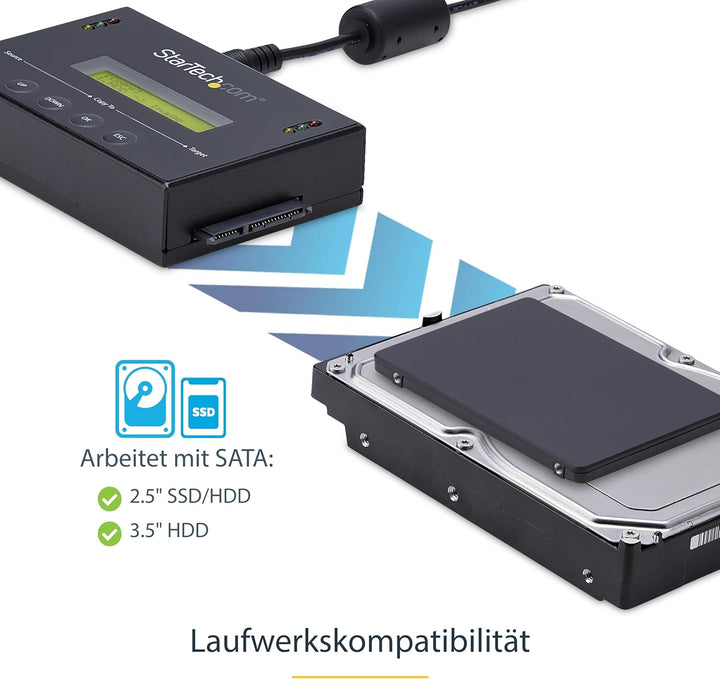 StarTech.com Standalone 2,5 / 3,5 Zoll SATA Festplatten Duplikator mit Multi HDD / SSD Image-Backup