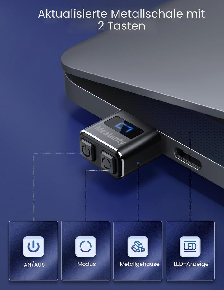 meatanty (2 Stück) USB Maus Jiggler, Unsichtbar, mit Modus und EIN/Aus, digitales Display und Schutz