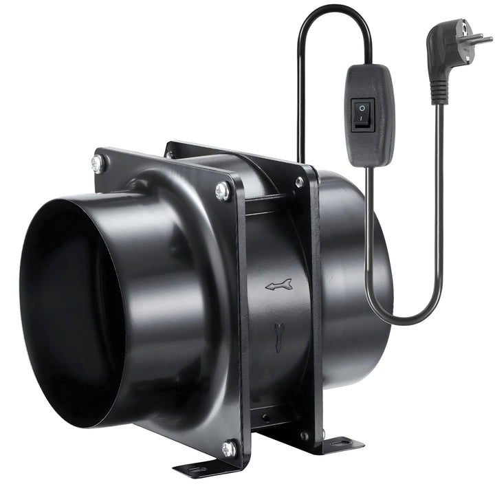 Moonjor 100mm Axial Rohrventilator, 119m³/h Abluftventilator Kanalventilator mit Ein-Aus Schalter fü