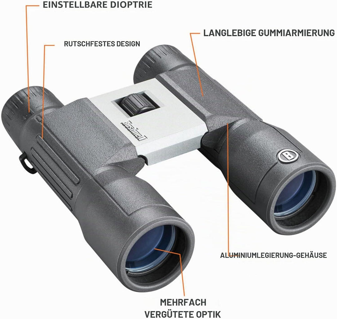 Bushnell - Powerview 2 - Fernglas - 16x32 - Dachkant - Aluminium Metallgehäuse - Mehrschichtvergütun