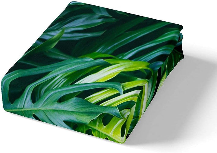 Homewish Palm Leaf Bettwäsche Set,Monstera Trösterbezug,Hawaiian Tropical Leaves Bettbezug für Kinde