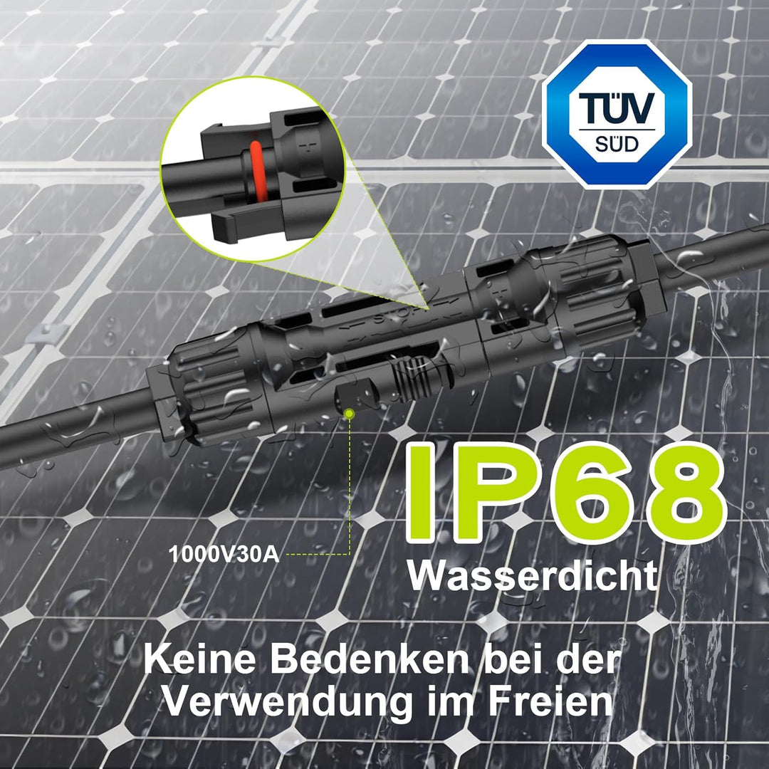 MXRPV Solar-Anschlusskabel, Solar-Panel Y Zweig Parallelverbinder, 30A 1000V 6mm² 2 bis 6 Splitter S