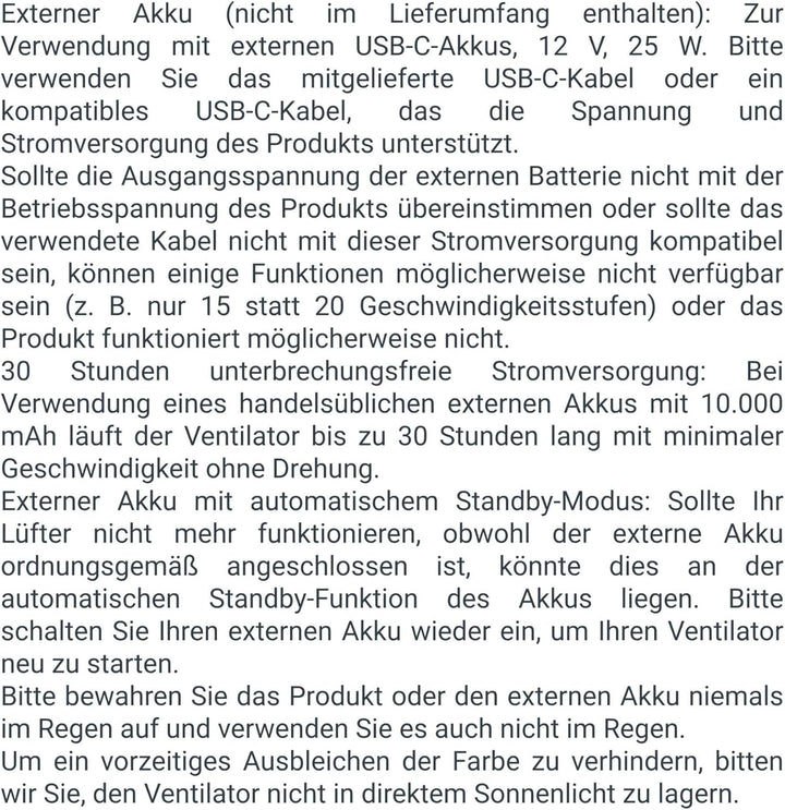 Rowenta Turbo Silence Compact 3D Nomad, intensive und geräuscharme Erfrischung, externe Akku-Kompati