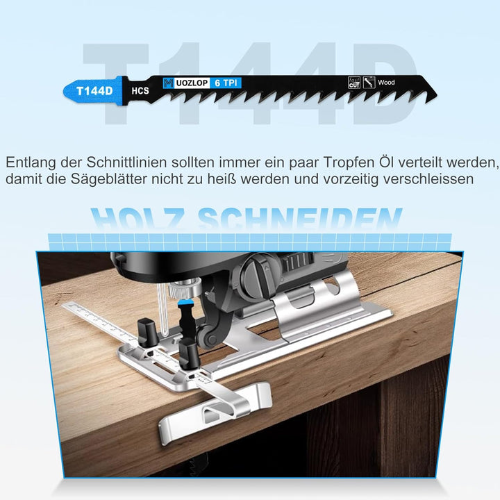 50tlgT144D Stichsägeblätter ，T-Schaft Stichsägeblatt Set mit Aufbewahrungskoffer für Holz ，sägeblätt