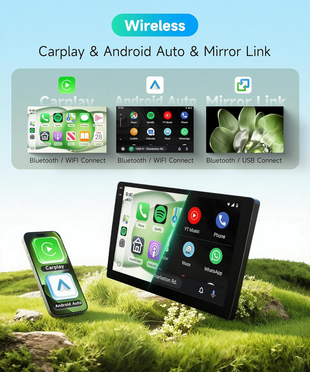 Rimoody 4G+64G Android Autoradio für Renault Scenic II 2003-2009 Wireless Carplay Android Auto, 9 Zo
