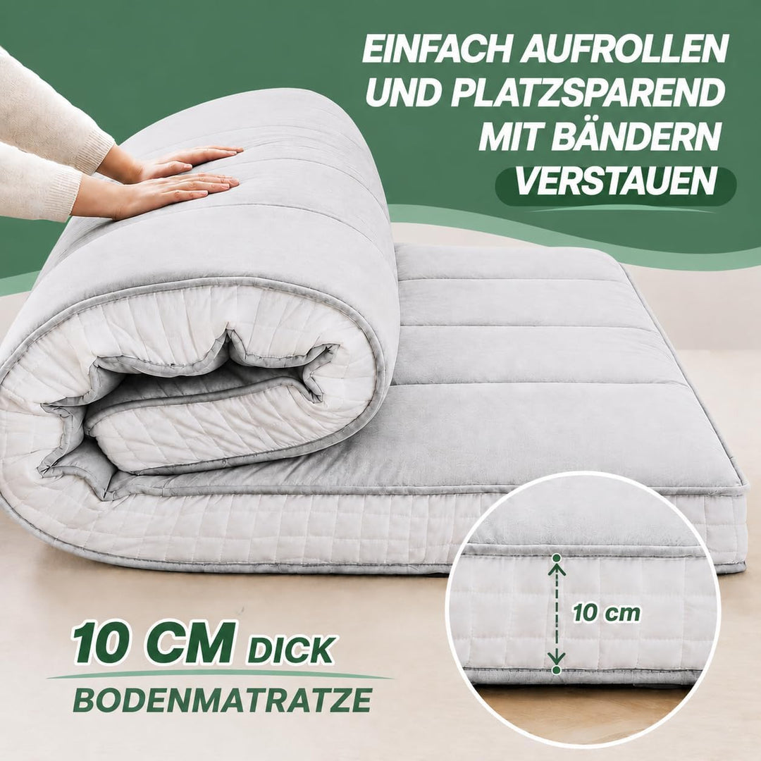 Futon Matratze 137x203cm Klappmatratze - 10cm dick Japanische Klappmatratze, Futon Gästebett, Bodenm