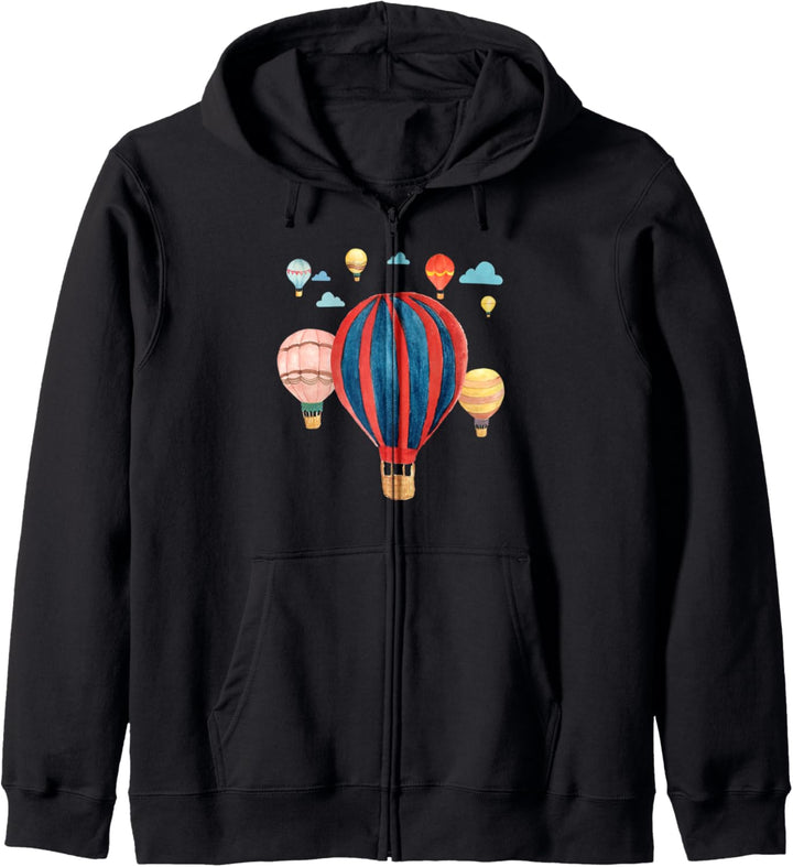 Cool Aquarell Heissluftballon - Ballonfahrer Kapuzenjacke
