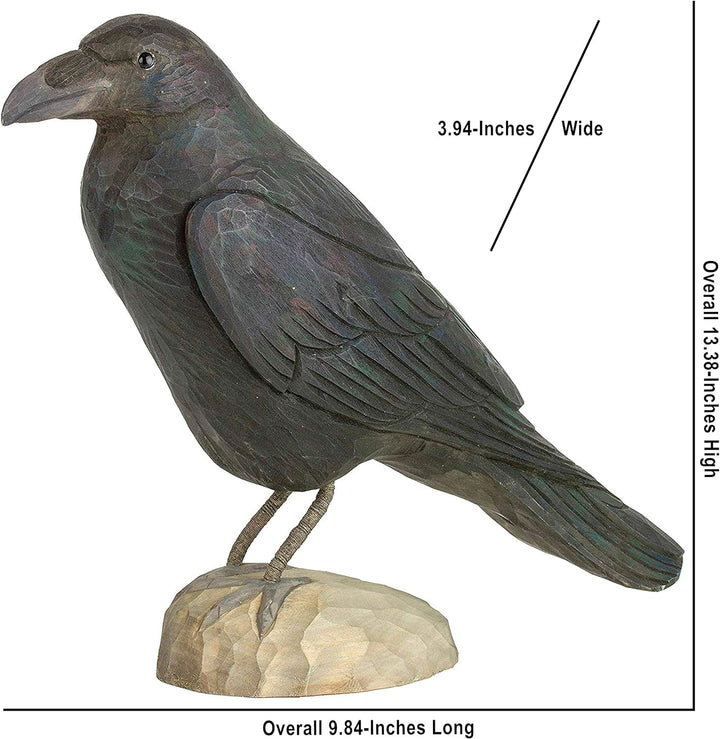 WILDLIFEGARDEN Wildlife Garden WG466 DecoBird Rabe - Handgeschnitzter Dekorative Vogel aus Holz - Gr