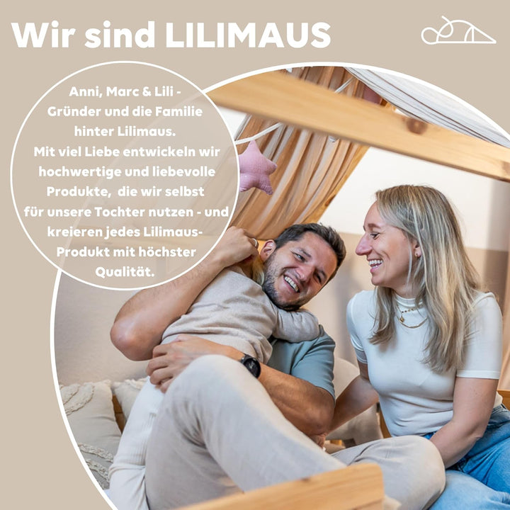 Hausbett Himmel mit Gold Applikation [in 12 Farben] Betthimmel Hausbett aus 100% Baumwolle Musselin